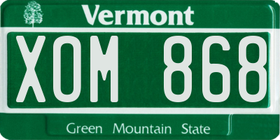 VT license plate XOM868