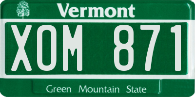 VT license plate XOM871