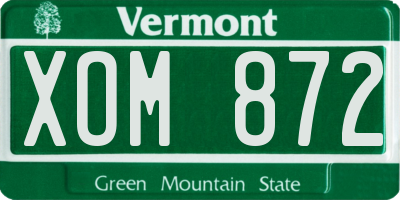 VT license plate XOM872