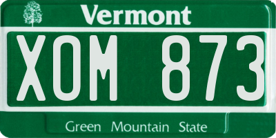 VT license plate XOM873