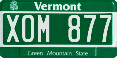 VT license plate XOM877