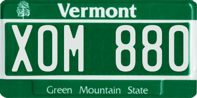 VT license plate XOM880