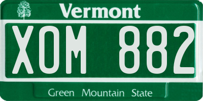VT license plate XOM882