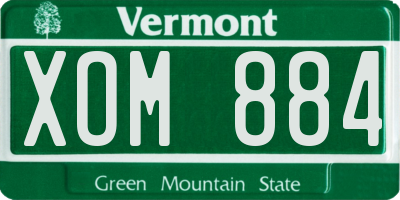 VT license plate XOM884