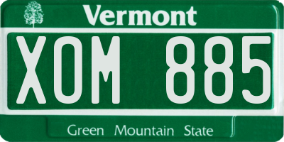 VT license plate XOM885