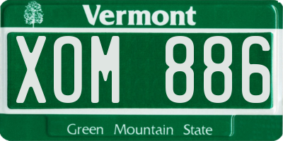 VT license plate XOM886