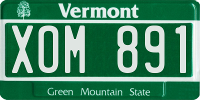 VT license plate XOM891