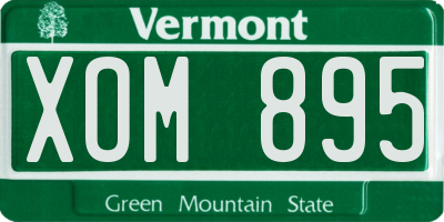 VT license plate XOM895