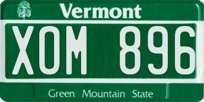 VT license plate XOM896