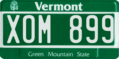 VT license plate XOM899