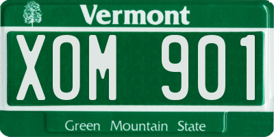 VT license plate XOM901