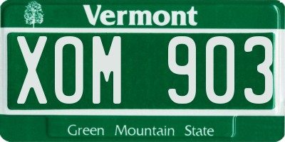 VT license plate XOM903