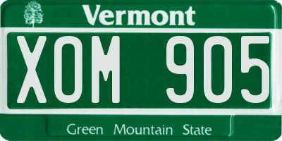 VT license plate XOM905