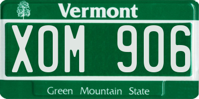 VT license plate XOM906
