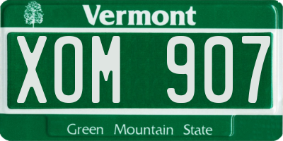 VT license plate XOM907