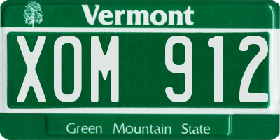 VT license plate XOM912