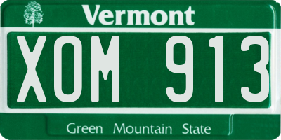 VT license plate XOM913