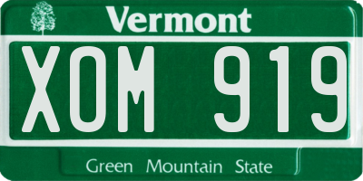 VT license plate XOM919