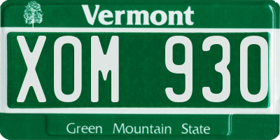 VT license plate XOM930