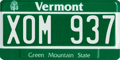 VT license plate XOM937