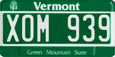 VT license plate XOM939