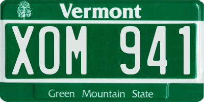 VT license plate XOM941