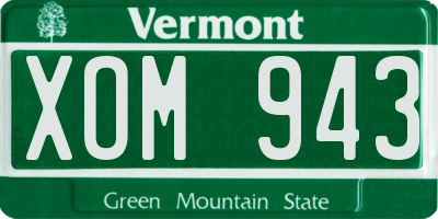 VT license plate XOM943