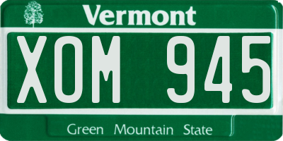 VT license plate XOM945