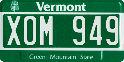 VT license plate XOM949