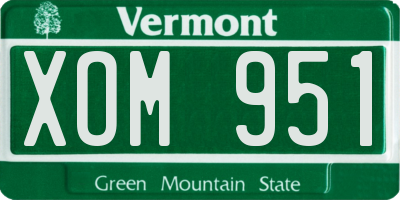 VT license plate XOM951