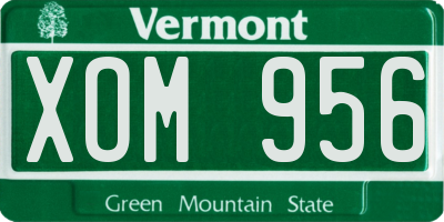 VT license plate XOM956