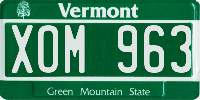 VT license plate XOM963
