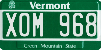 VT license plate XOM968