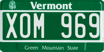 VT license plate XOM969