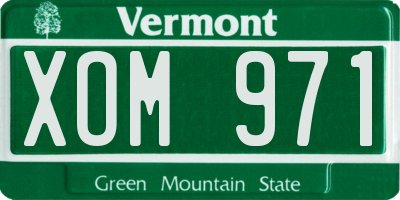 VT license plate XOM971