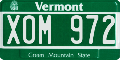 VT license plate XOM972