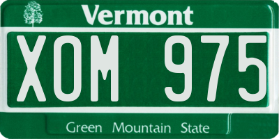 VT license plate XOM975