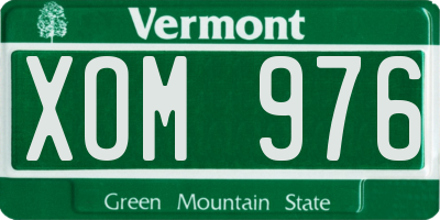 VT license plate XOM976