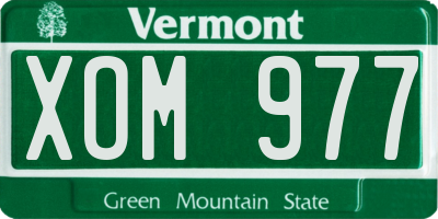 VT license plate XOM977