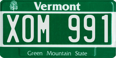 VT license plate XOM991