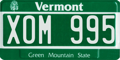 VT license plate XOM995