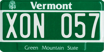 VT license plate XON057