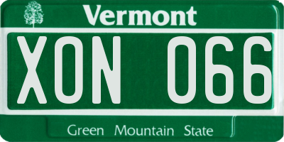 VT license plate XON066