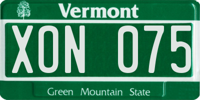 VT license plate XON075