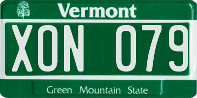 VT license plate XON079