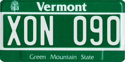 VT license plate XON090