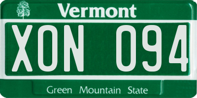 VT license plate XON094