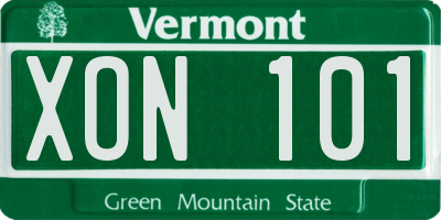VT license plate XON101