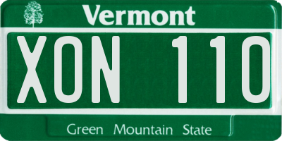VT license plate XON110