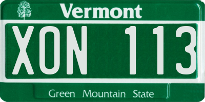 VT license plate XON113